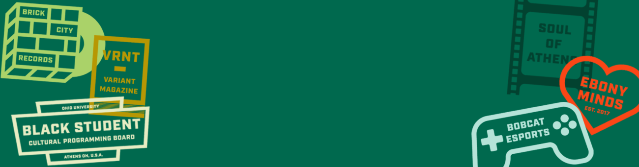 icons and logos of different student orgs at Ohio University