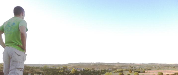 Person looking over valley