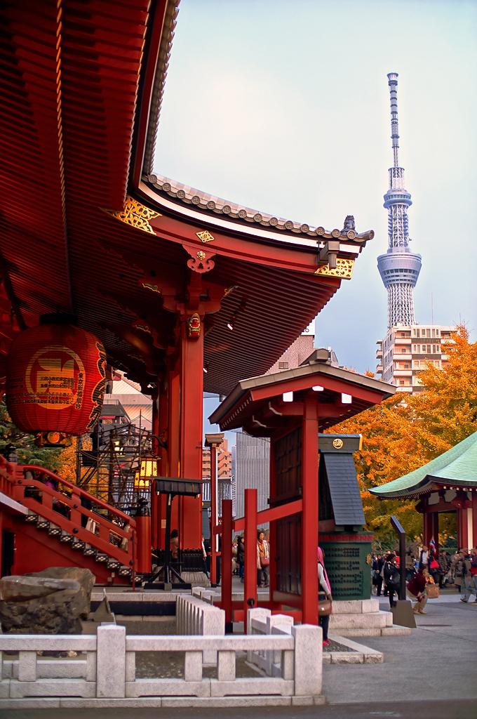 Tokyo temple and modern