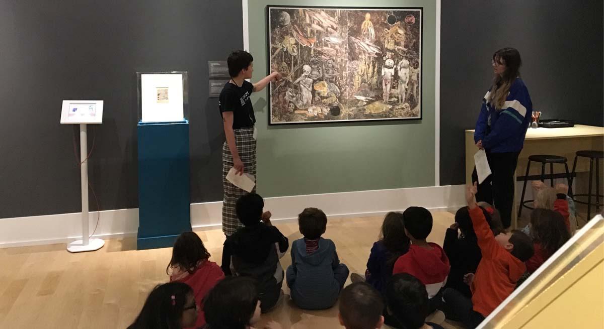 KMA Kids looking at art