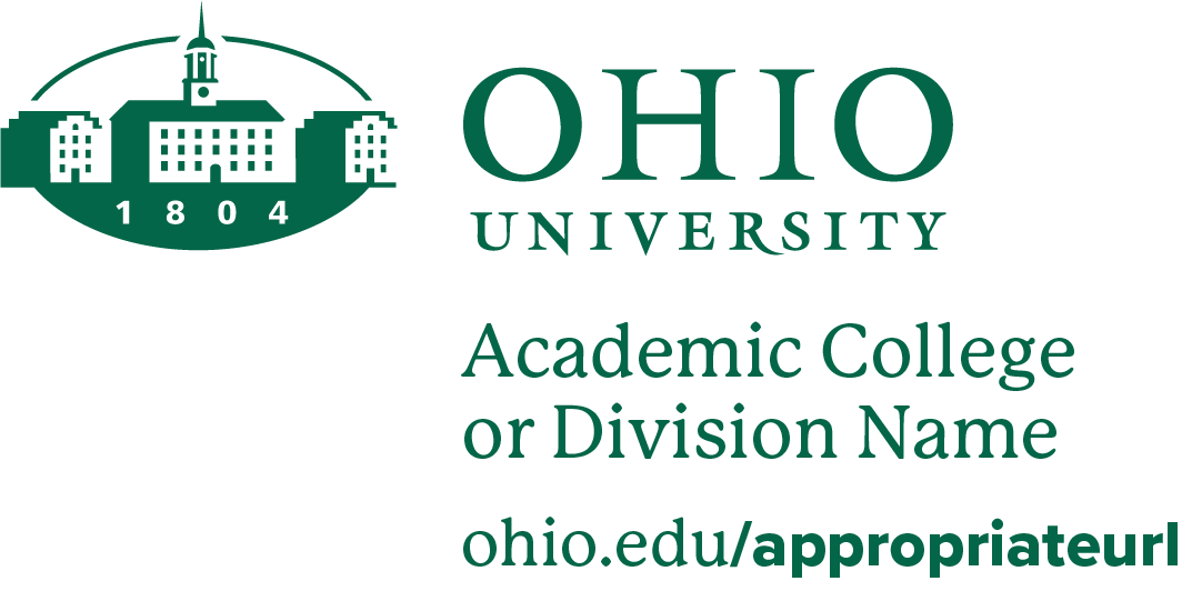 Ohio University formal logo lockup with unit and website