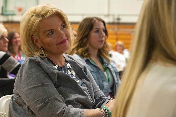 Individual listening at the Women's Conference