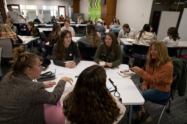 Group of people interacting during workshop