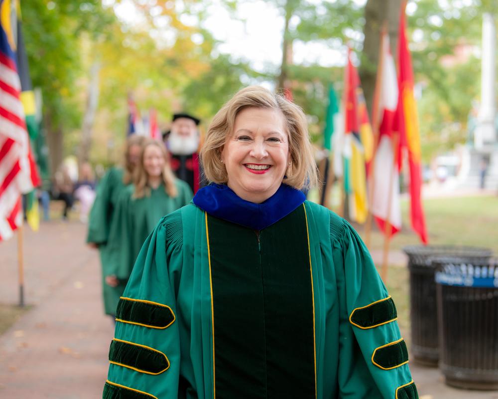 President Gonzalez walks toward investiture