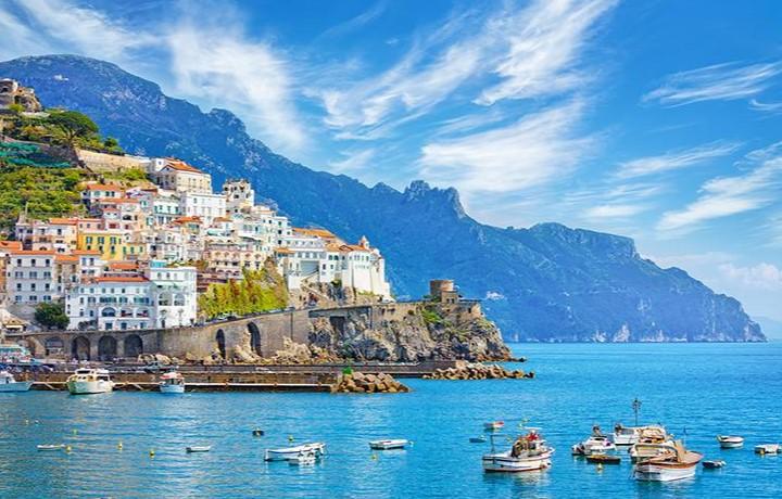 Amalfi on hills.
