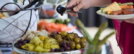 Closeup of a salad bar