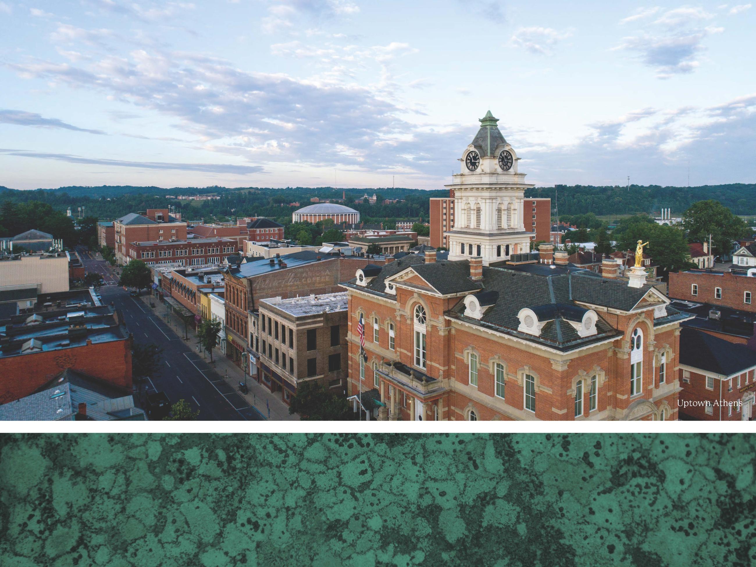 aerial view of Uptown Athens