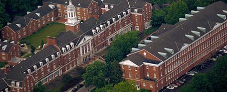 Aerial view of the Jefferson Hall building
