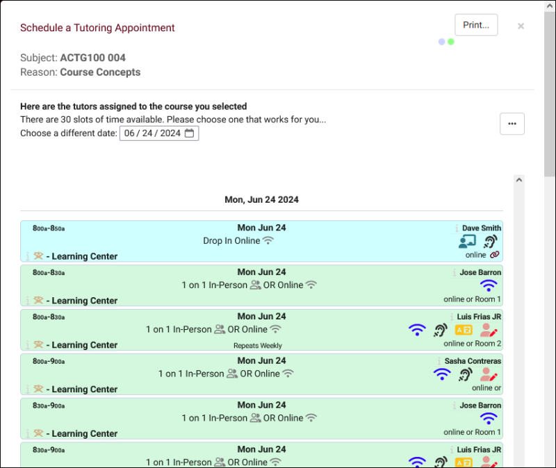 Screenshot of TracCloud search results