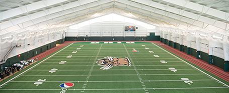 Full soccer/football field inside Walter Fieldhouse