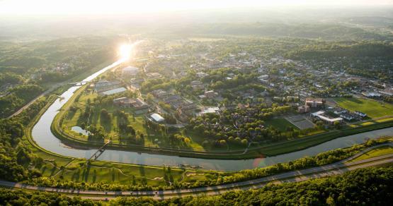 Aerial view of Ohio University's campus