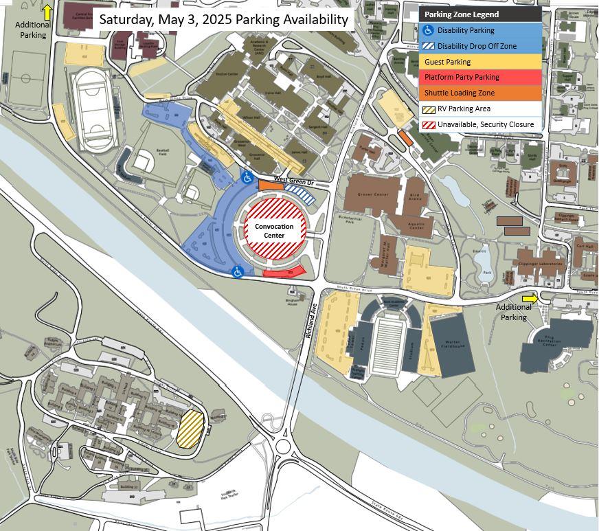 Spring Commencement 25 Saturday Parking