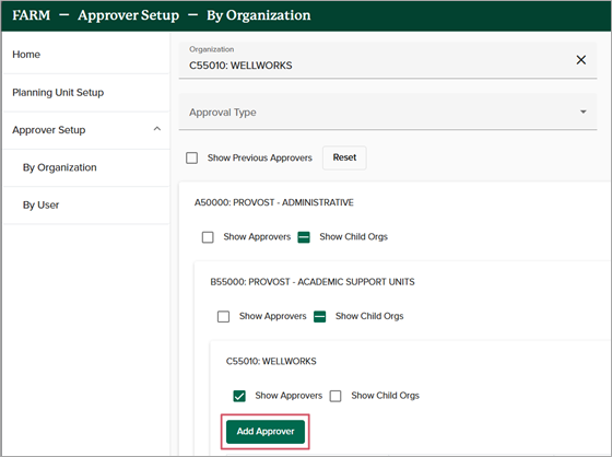 Example, Add Approver