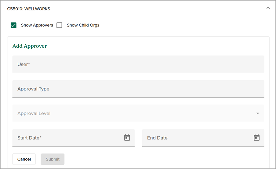Example, Approver Information