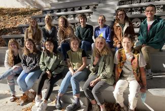 Art students at Ohio University smile in a group pose