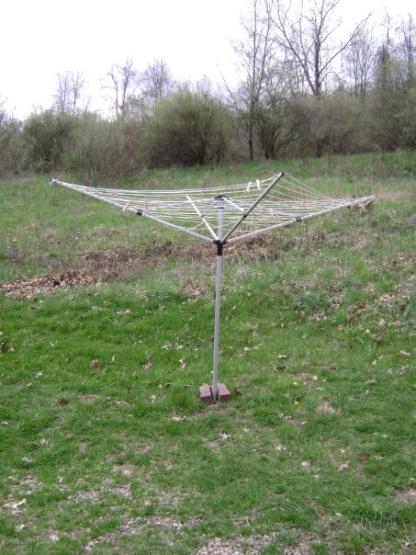 Clothing rack Formed out of wires and strings 