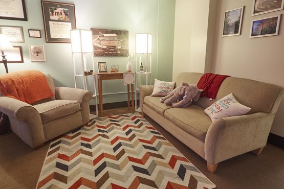 A cozy nook in Survivor Advocacy Program office