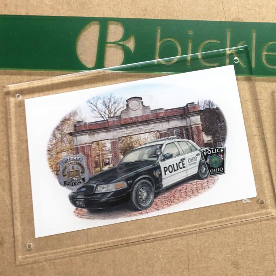 Image printed on acrylic material by Ohio University Printing Services