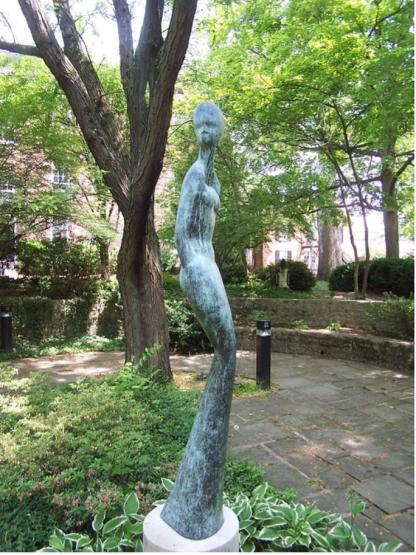 "The American Woman" a sculpture by David L. Hostetler, located in Wolfe Garden at Ohio University 