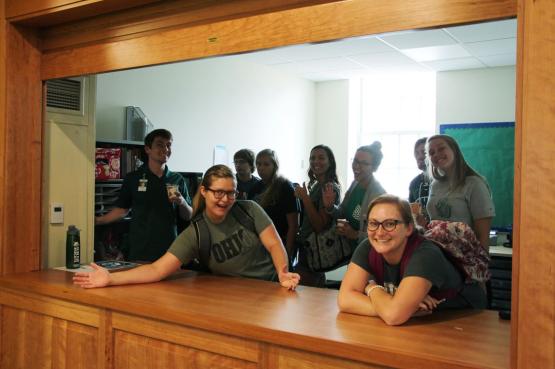 staff in the Jefferson Hall staff office