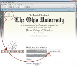 A screenshot of a CeDiploma Example