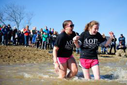 Two people in water