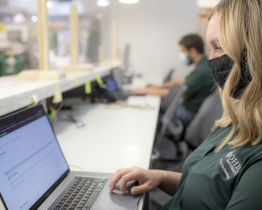lady at computer
