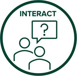 Icon of people asking questions to each other