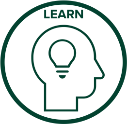 Icon of lightbulb on head