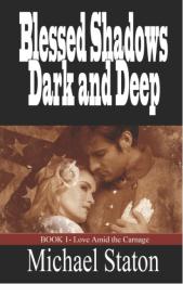 Man and woman in civil war apparel embracing on cover.