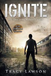 Man standing looking out at abandoned city.