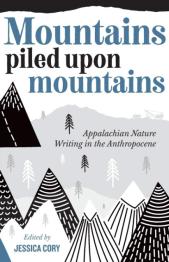Black and white geometric images of mountains.