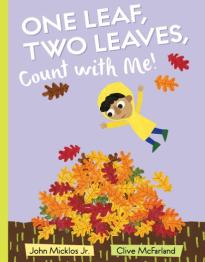 Drawing of kid jumping into colorful pile of autumn leaves.