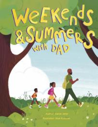 Animated image of children following dad.