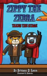 Zebra and friend on stage.