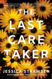 Yellow sunflowers on cover with dark background.