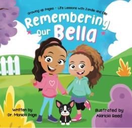 Two girls on cover with dog.