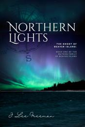 Darkness with Northern Lights in the sky.