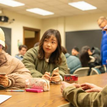 Students at Chubu University with Sabraw