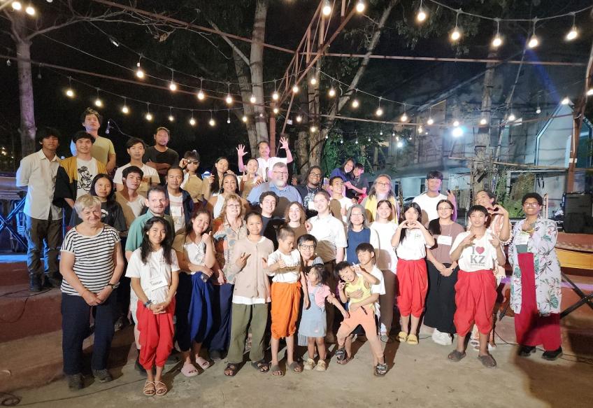 OHIO students are shown with Thai students while in Thailand