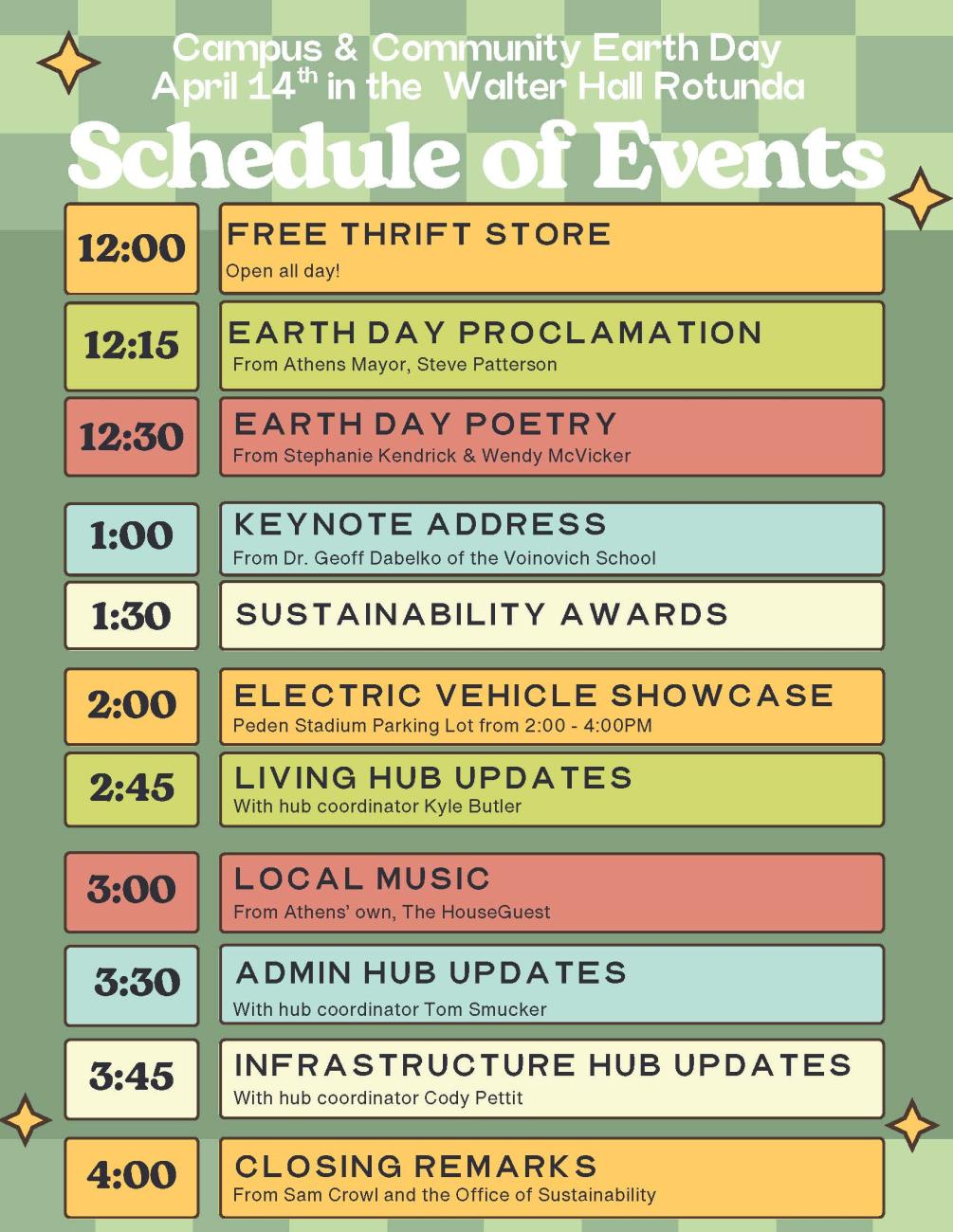 Earth Day Schedule of Events