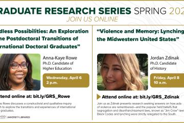 A graphic design for the Spring 2022 Graduate Research Series