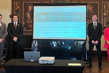 The OHIO  team of Roberto Lemus, Ian Lindstrom, Logan Thompson and Lily Wittman  is shown during the competition.