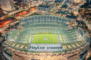 Paycor Stadium at night