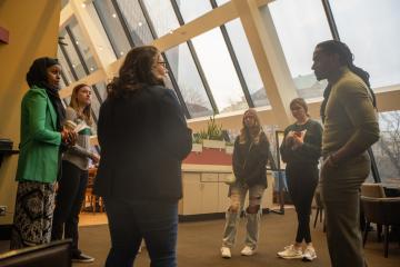 Students visit Hyatt Regency in Downtown Columbus. 