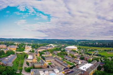 An aerial photo of the Athens Campus