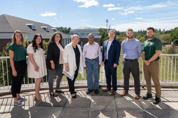 Ashok Gupta with faculty and students of the Physical Therapy at Endowment Signing