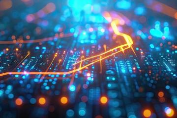 Colorful illustration of digital networks