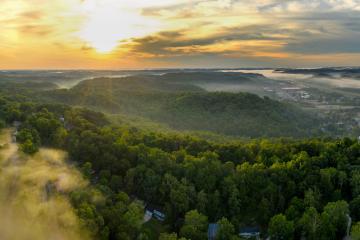 The sun rises over Athens, OH. 
