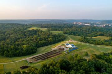 An aerial view of the Ohio University Compost Facility.